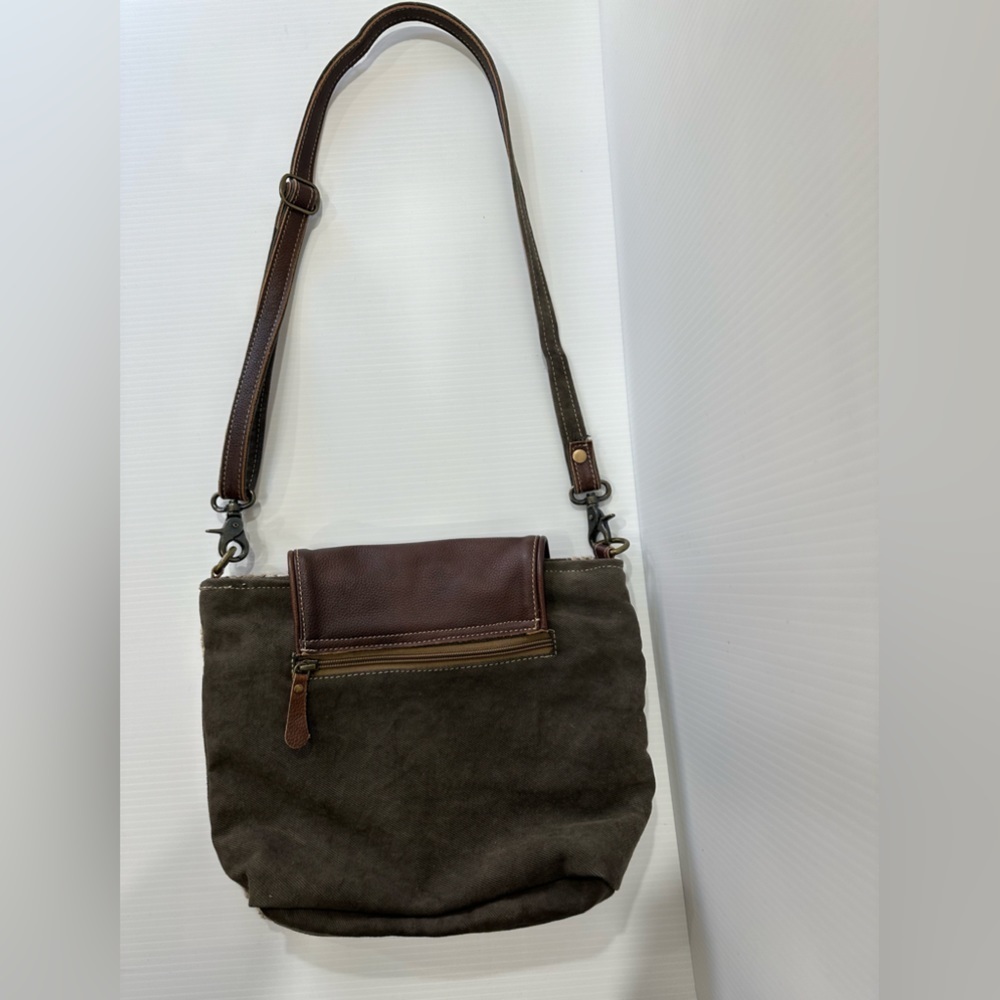 Myra Bag Rug Leather and Canvas Crossbody Shoulder Bag EUC - Picture 3 of 10
